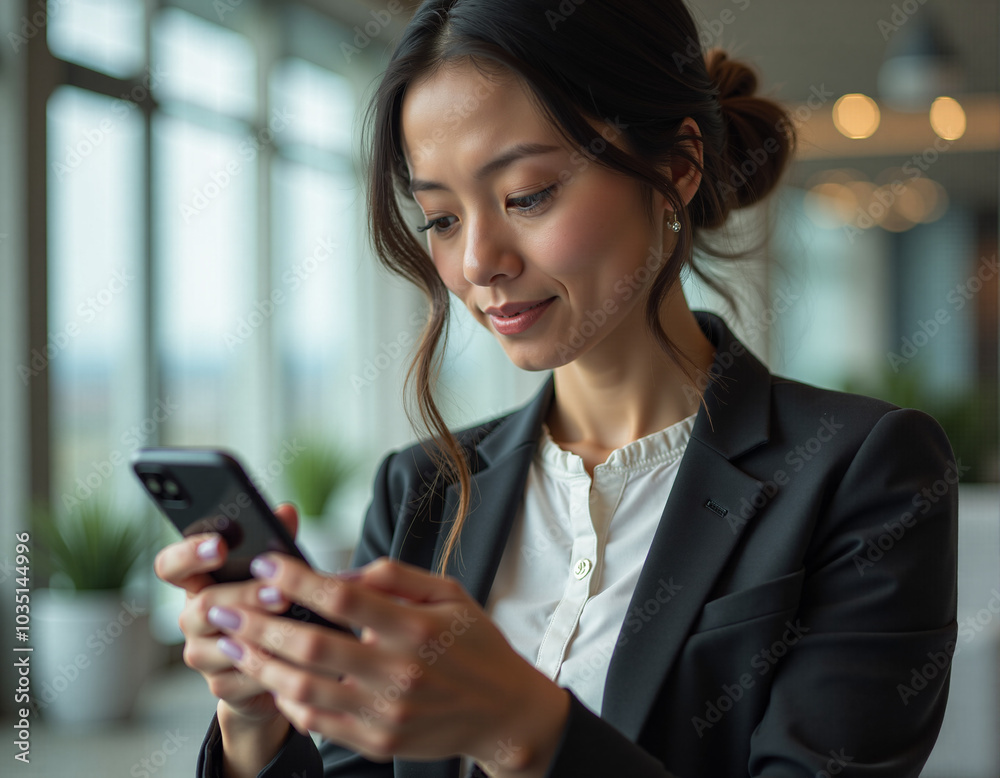 Businesswoman Using Phone. Businesswoman Using Phone.