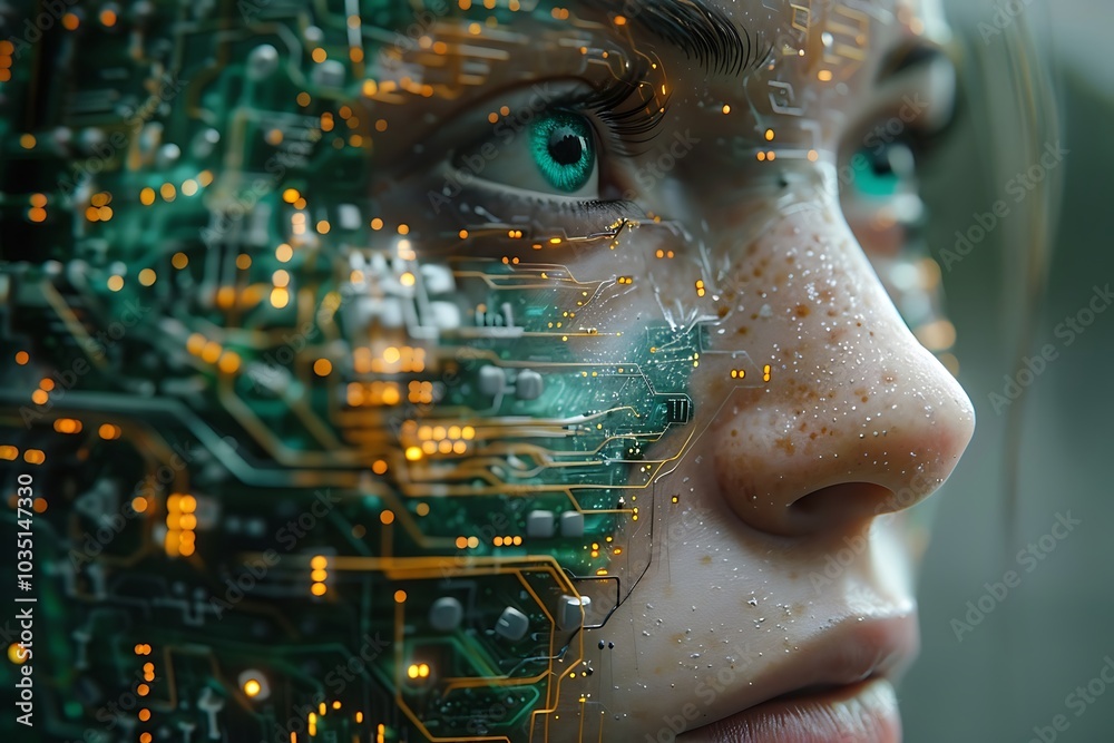 Technology and AI concept portrait Technology and AI concept portrait