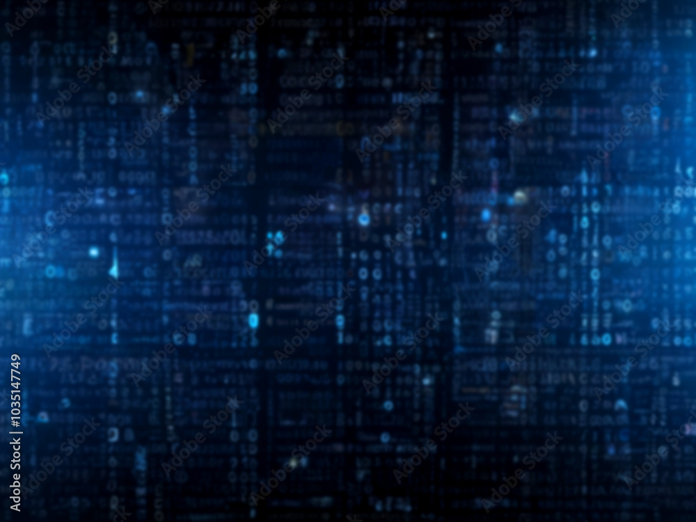 Blurred blue background with binary code Blurred blue background with binary code