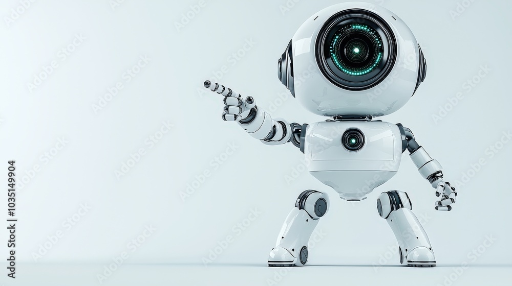 Playful 3D Robo Character with Engaging Pose Playful 3D Robo Character with Engaging Pose