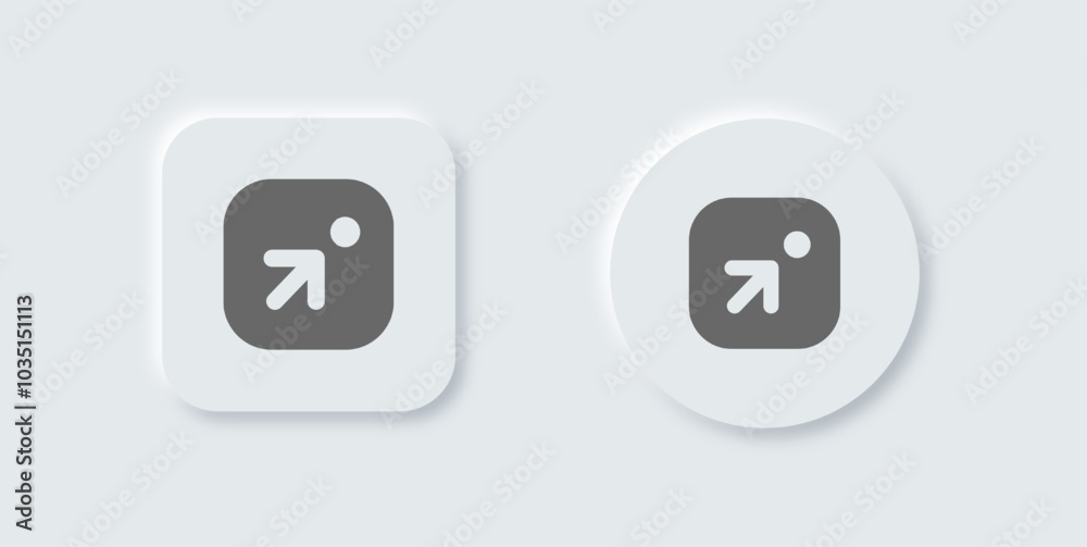 Target solid icon in neomorphic design style. Goal signs vector illustration. Target solid icon in neomorphic design style. Goal signs vector illustration.