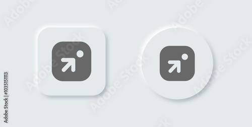 Target solid icon in neomorphic design style. Goal signs vector illustration.