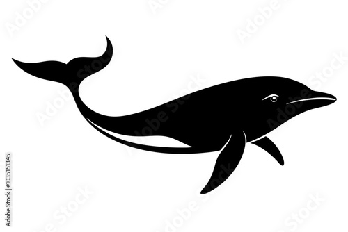 Whale Silhouette | isolated vector silhouette illustration on white background