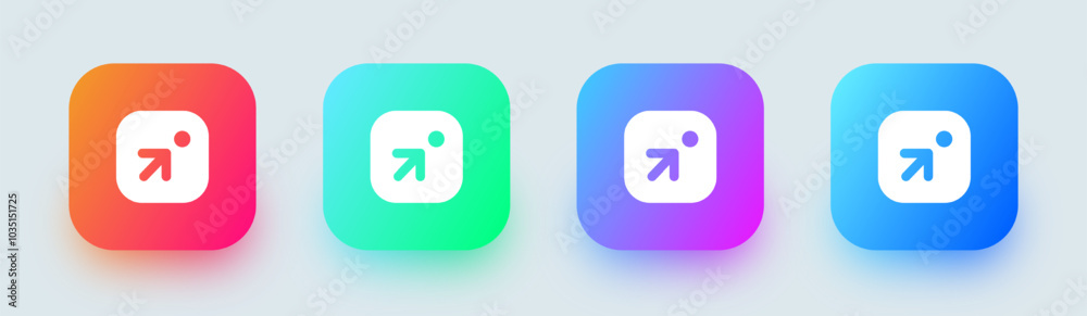 Target solid icon in square gradient colors. Goal signs vector illustration. Target solid icon in square gradient colors. Goal signs vector illustration.