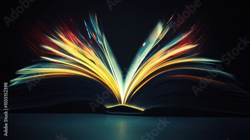 Open Book with Glowing Pages