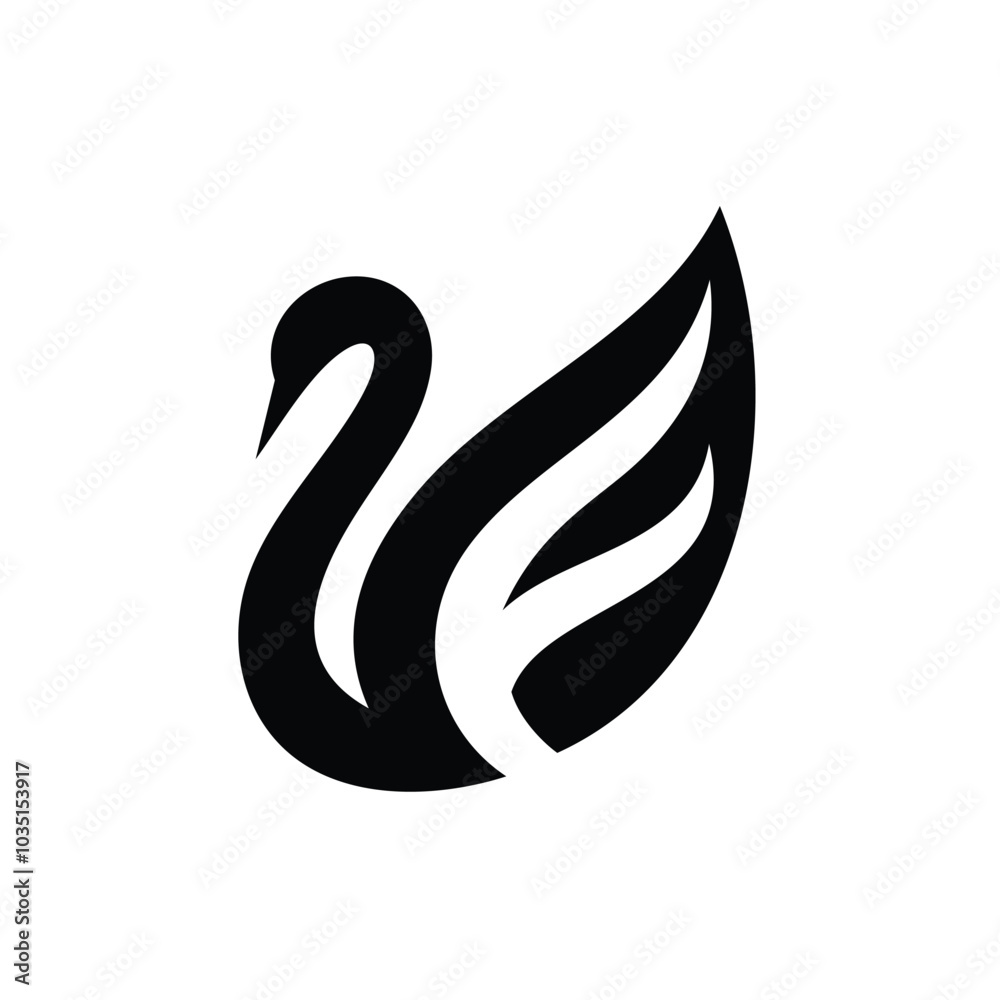 Swan With Letter F Design Logo Inspiration Swan With Letter F Design Logo Inspiration