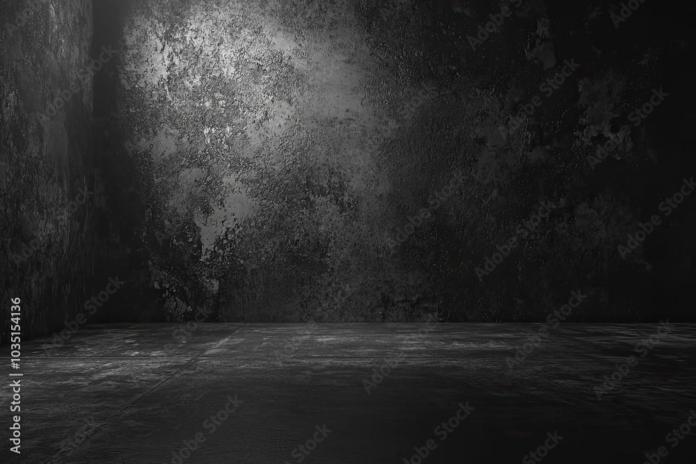 Abstract empty dark room with concrete wall and floor, industrial interior background Abstract empty dark room with concrete wall and floor, industrial interior background