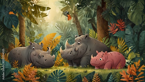 Happy Hippos and Rhinos