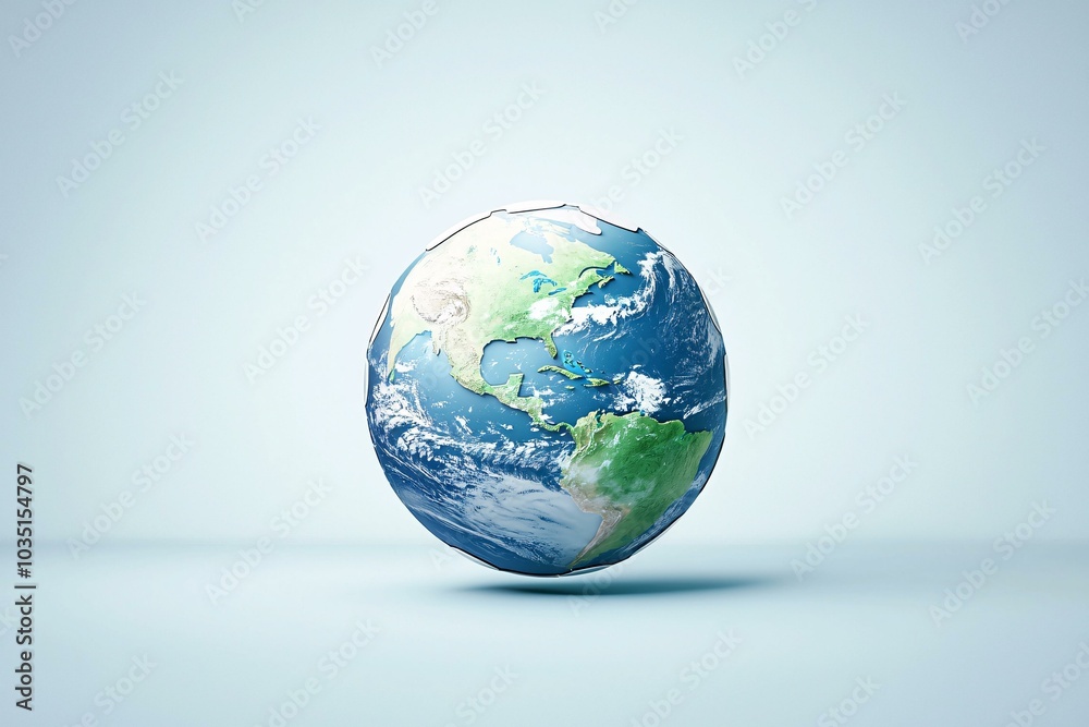 Fototapeta premium Exploring the global perspective a stunning representation of earth emphasizing environmental awareness and connectivity among continents