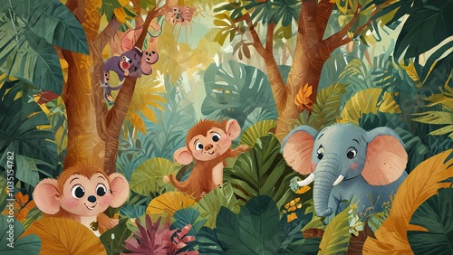 Smiling Elephants and Monkeys
