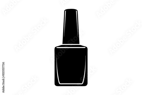 Nail polish bottle icon, Nail polish silhouette vector

