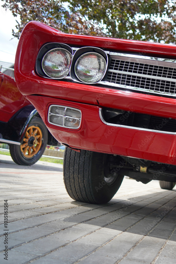 Fototapeta premium Vintage car front detail