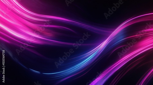 Vibrant Abstract Light Waves in Dark Background