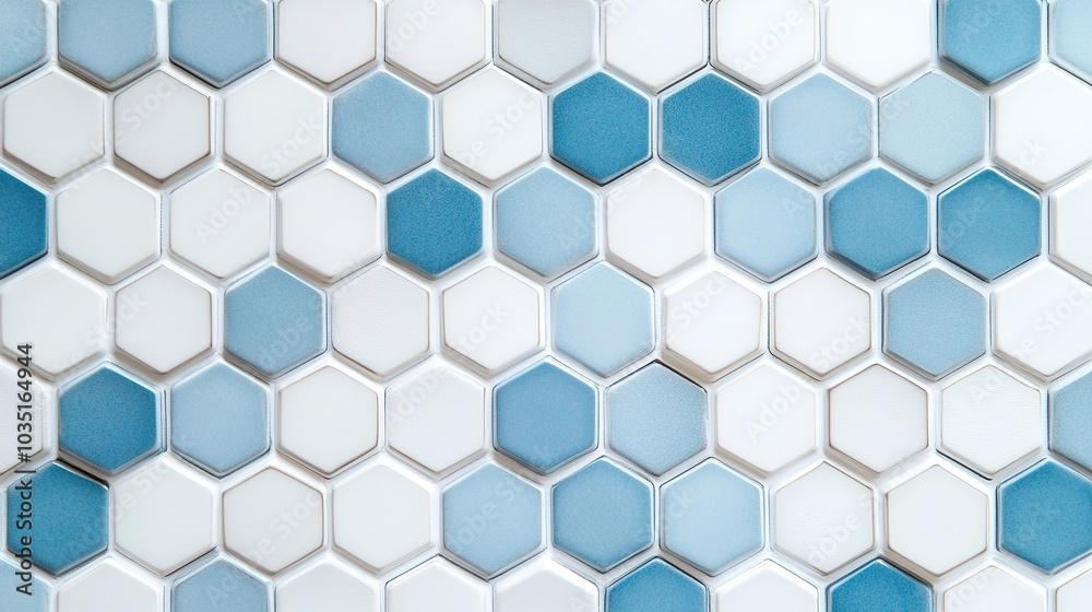 Stylish Hexagonal Tiles in Soft Blue Tones Stylish Hexagonal Tiles in Soft Blue Tones