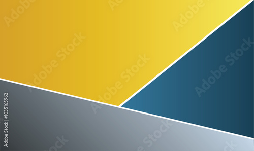 Geometric Harmony: Shades of Yellow, Blue, and Grey. Abstract geometric shapes and the harmonious blending of colors in the design. Vector Illustration