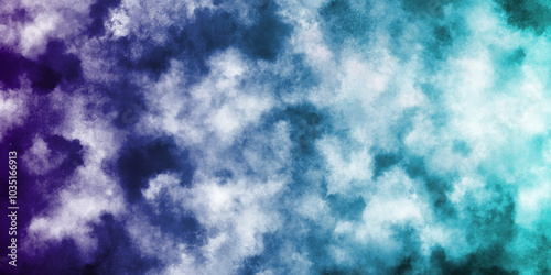 Abstract Mint Bluesky Water color background, Illustration. cloudy Minty sky background with clouds, cloudy light blue watercolor natural clouds and smoke. romantic summer blue sky with fluffy cloud.	