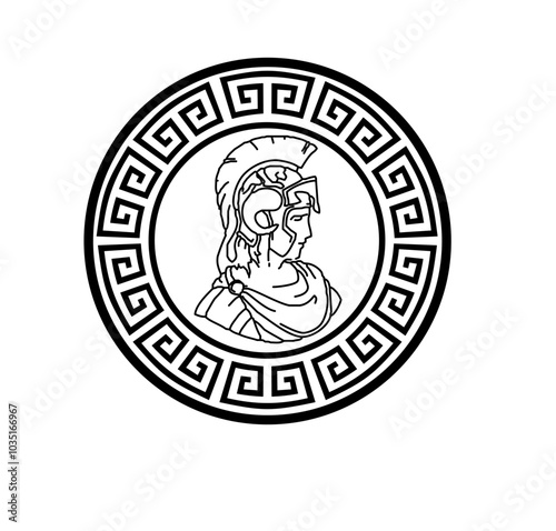 Wallpaper Mural ANCIENT ROMAN AND GREEK COIN SYMBOL WITH ROUND GOLD DECORATIONS Torontodigital.ca