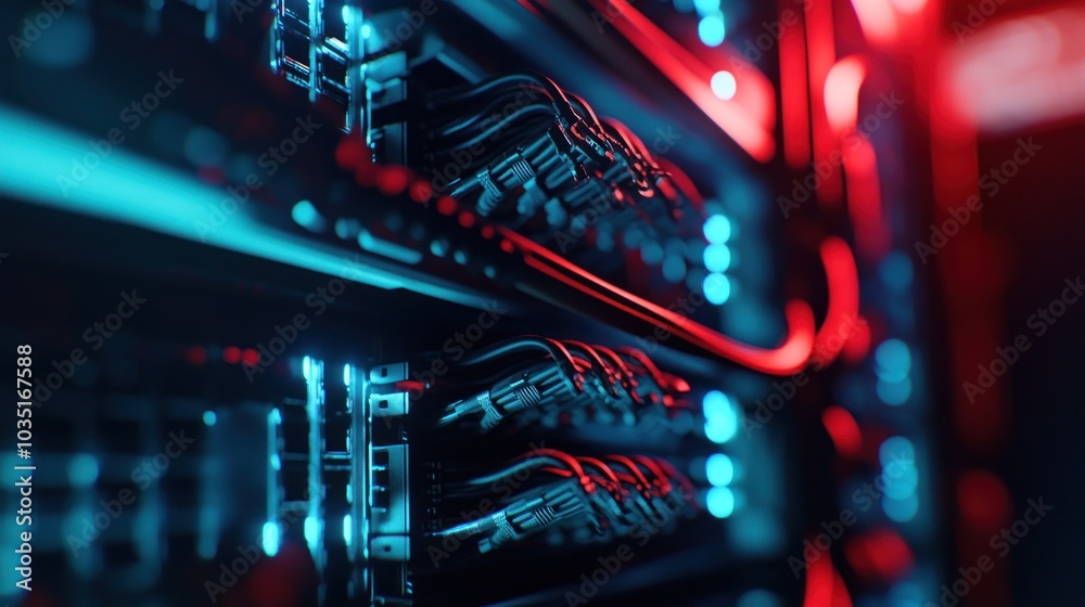 Server Rack with Neon Lights Server Rack with Neon Lights