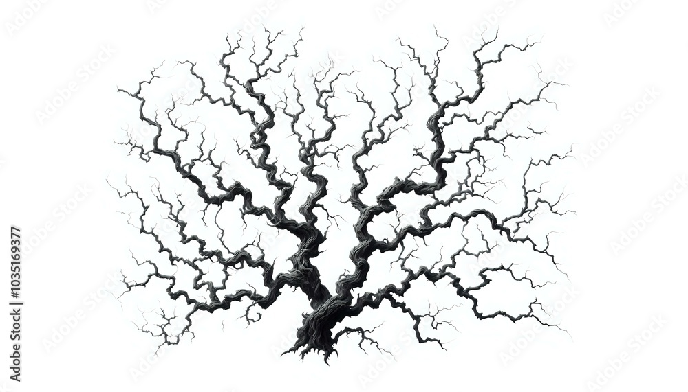 Intricate Silhouette of a Leafless Tree Intricate Silhouette of a Leafless Tree