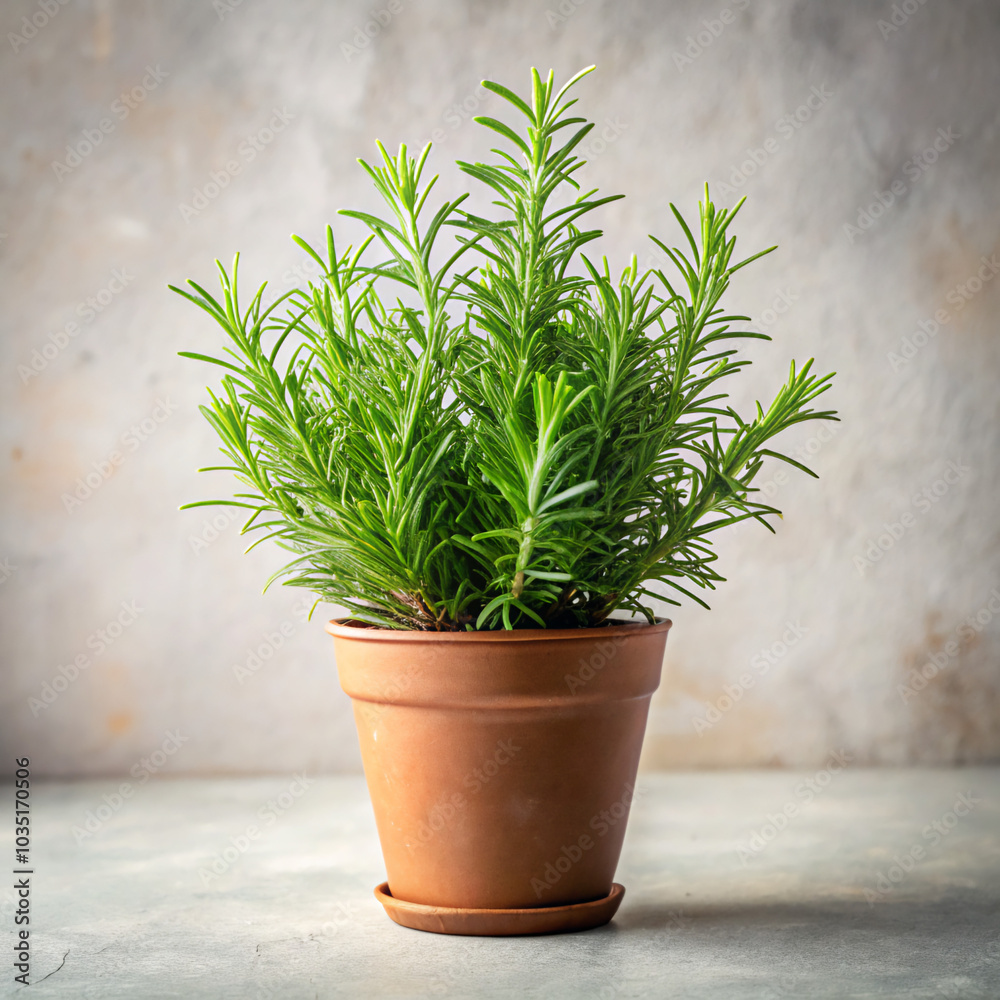 Fototapeta premium herbs in a pot. plant, pot, leaf, herb, flower, rosemary, nature, isolated, tree, potted, spice, fresh, houseplant, food, botany, garden, ingredient, herbal, flowerpot, growth, grow, bamboo, decoratio