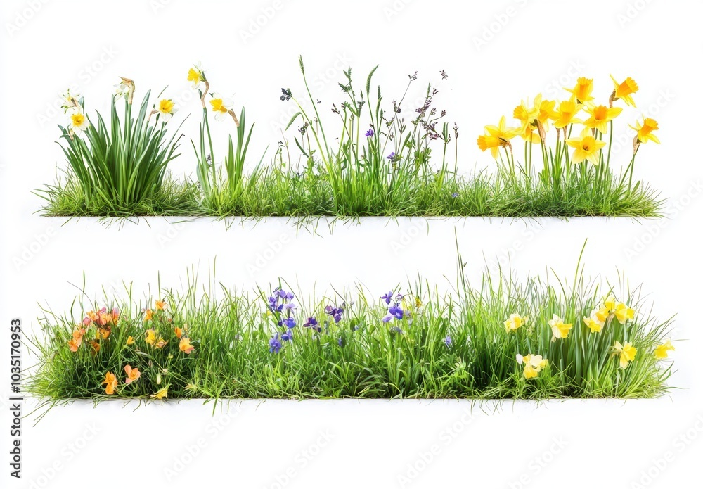 Fototapeta premium Spring Flowers Border.