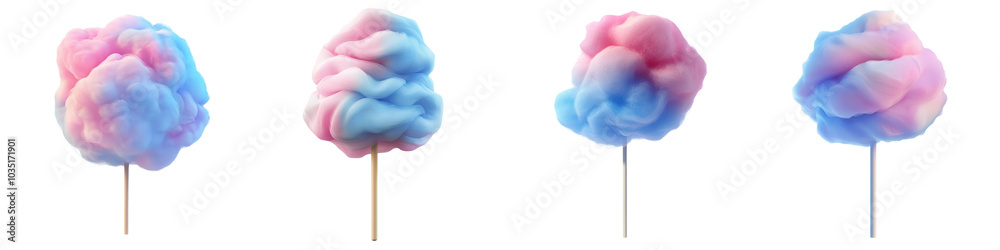 Delightful Pastel Cotton Candy Swirls on Stick in Vibrant Hues of Pink and Blue Capturing the Whimsical Charm and Nostalgic Appeal of a Classic Carnival or Fairground Treat Delightful Pastel Cotton Candy Swirls on Stick in Vibrant Hues of Pink and Blue Capturing the Whimsical Charm and Nostalgic Appeal of a Classic Carnival or Fairground Treat
