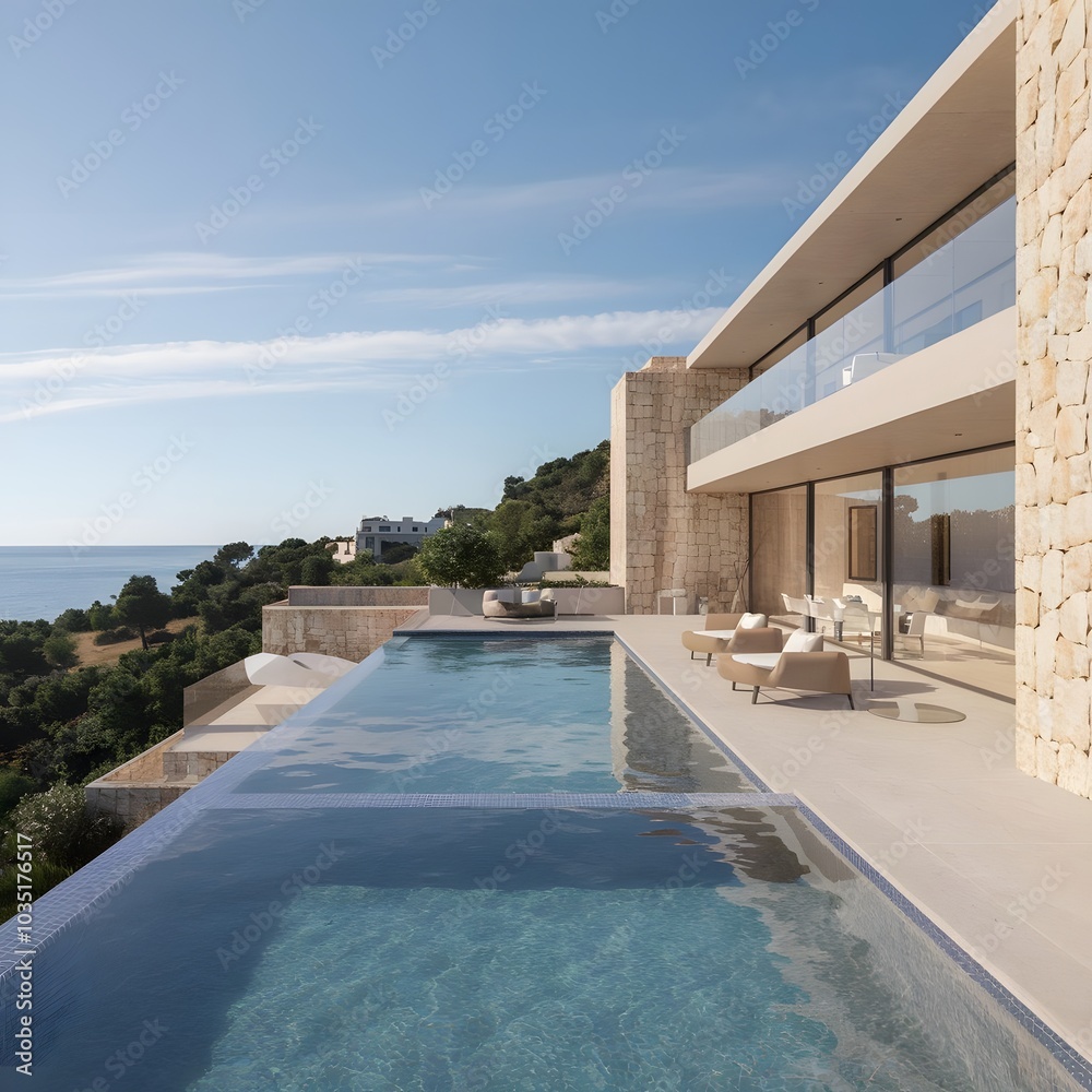 Fototapeta premium Luxury villa with swimming pool