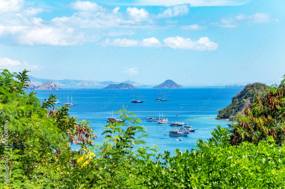Phinisi boats in harbour of Labuan Bajo, Ost Nusa Tenggara, Flores, Indonesia, Southeast Asia. Phinisi boats in harbour of Labuan Bajo, Ost Nusa Tenggara, Flores, Indonesia, Southeast Asia.