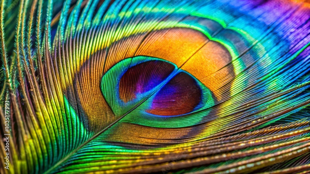 Naklejka premium peacock feather close up