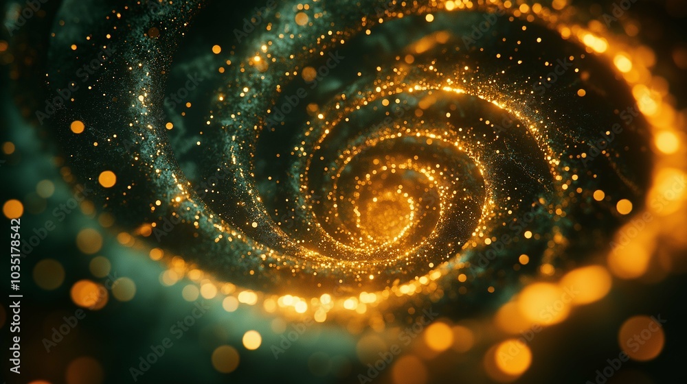 Golden Spirals with Lights in Abstract Design Golden Spirals with Lights in Abstract Design
