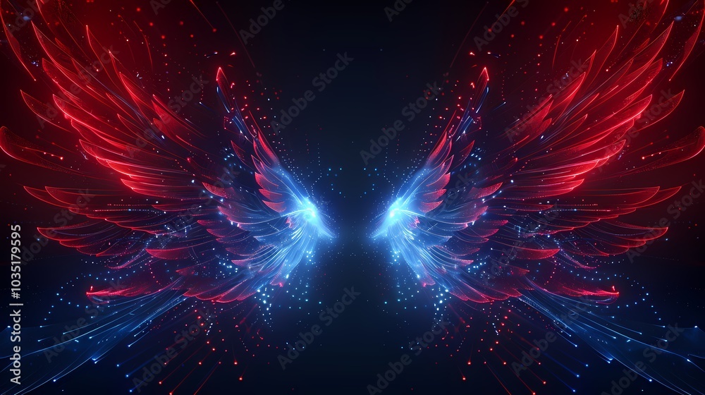 Technical Blue Red Abstract Wings Poster Web PPT Background Technical Blue Red Abstract Wings Poster Web PPT Background