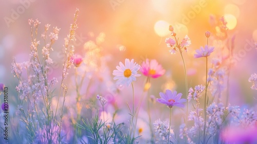 Soft Focus Floral Background with Delicate Colors