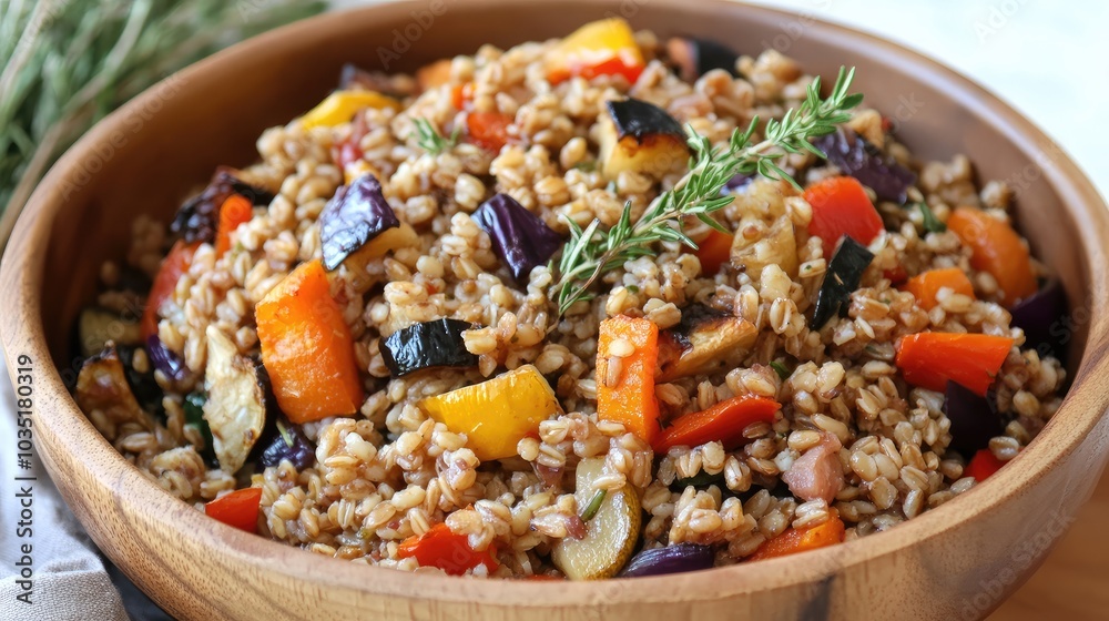 Healthy Grain Salad with Colorful Vegetables Healthy Grain Salad with Colorful Vegetables