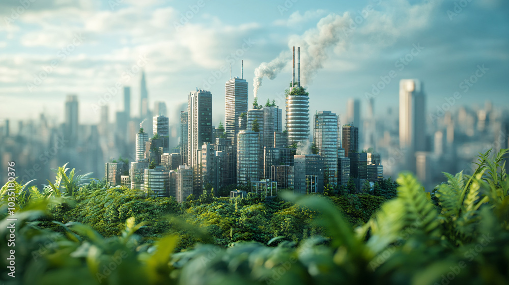 Obraz premium Green city of the future. City of the future. 