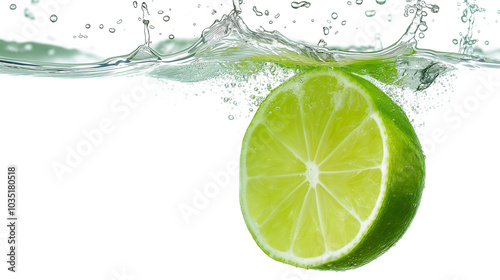 lime , lemon in water spash,green.