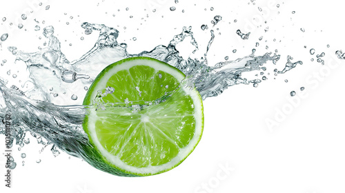 lime , lemon in water spash,green.