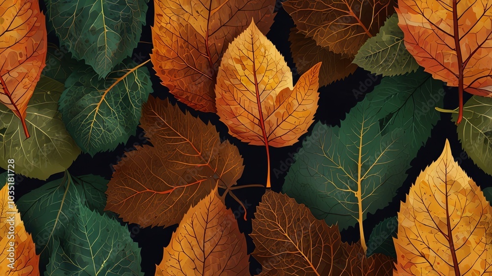 leaves on a black background with a pattern of leaves and the word autumn leaves on a black background with a pattern of leaves and the word autumn