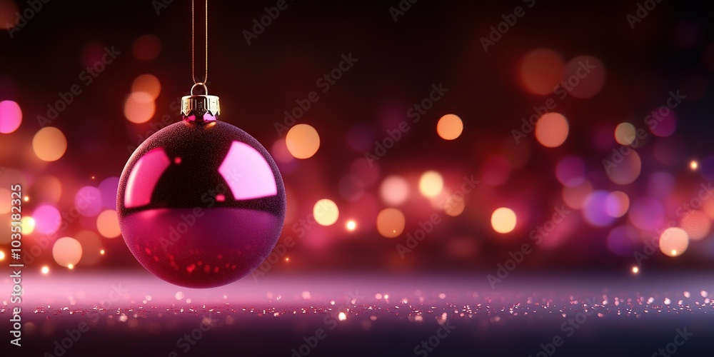 Fototapeta premium Shimmering Pink Holiday Ornament Hanging Decor