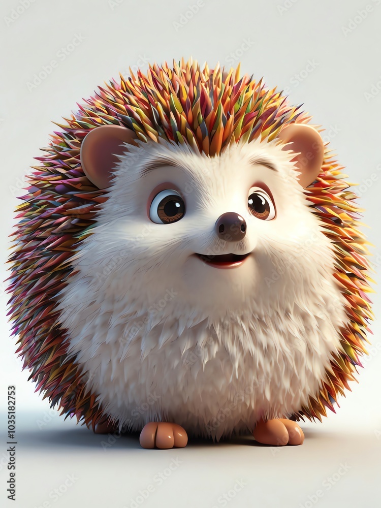 Cute Hedgehog with Colorful Spines Cute Hedgehog with Colorful Spines