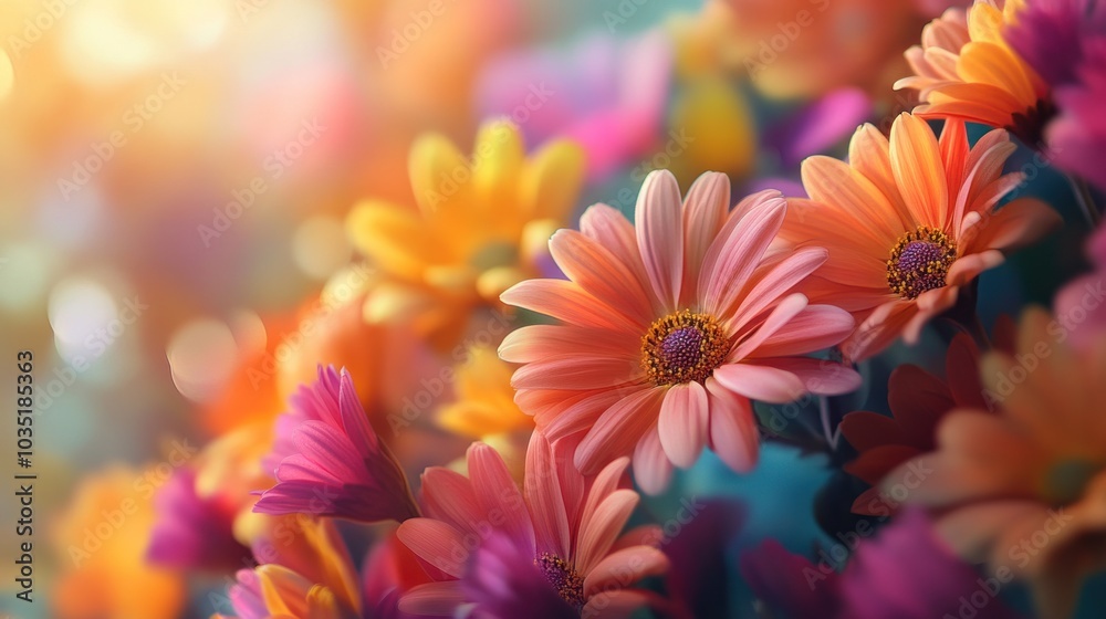 Closeup of Colorful Flowers Closeup of Colorful Flowers