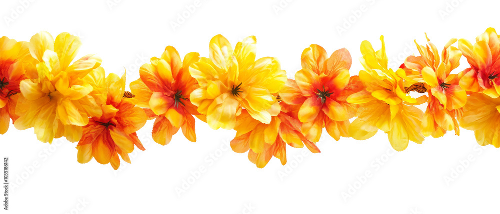 Bright Orange and Yellow Floral Garland Bright Orange and Yellow Floral Garland