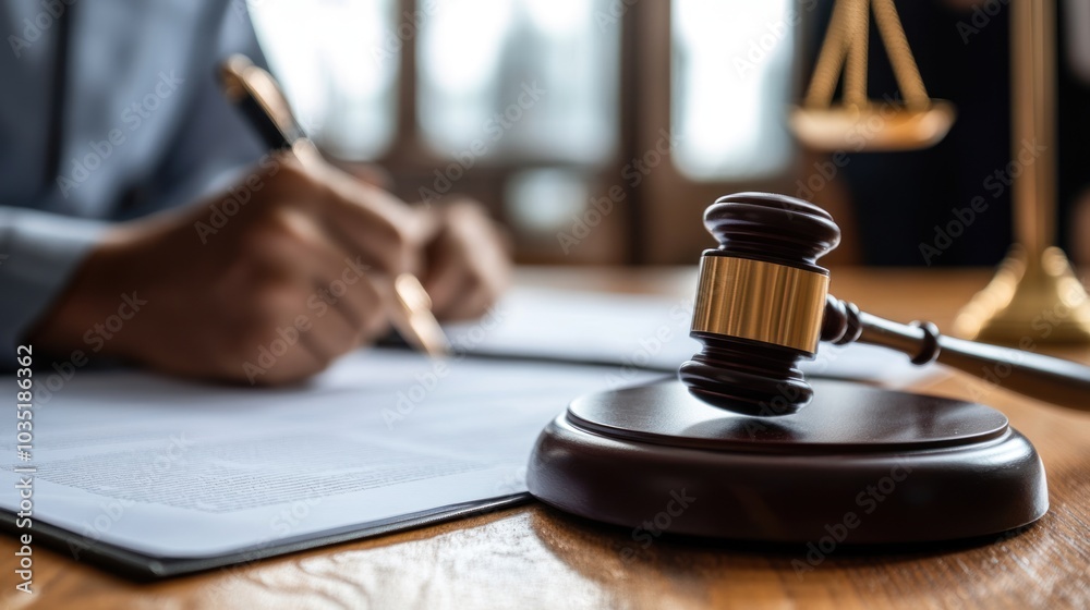 A real estate lawyer explaining contract terms during a property sale A real estate lawyer explaining contract terms during a property sale