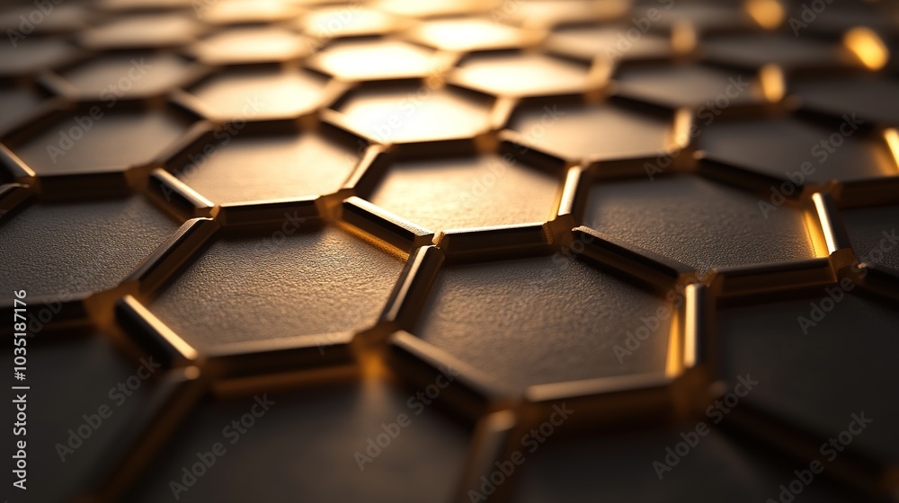 Textured Honeycomb Pattern with Warm Lighting Textured Honeycomb Pattern with Warm Lighting