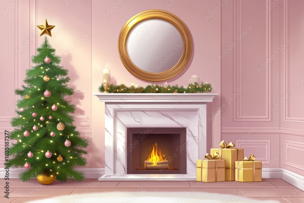 This mockup depicts a festive Christmas greeting. This mockup depicts a festive Christmas greeting.