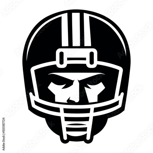 American football, player head, black logo, vector silhouette