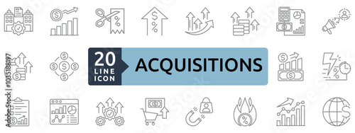 Acquisitions icon set