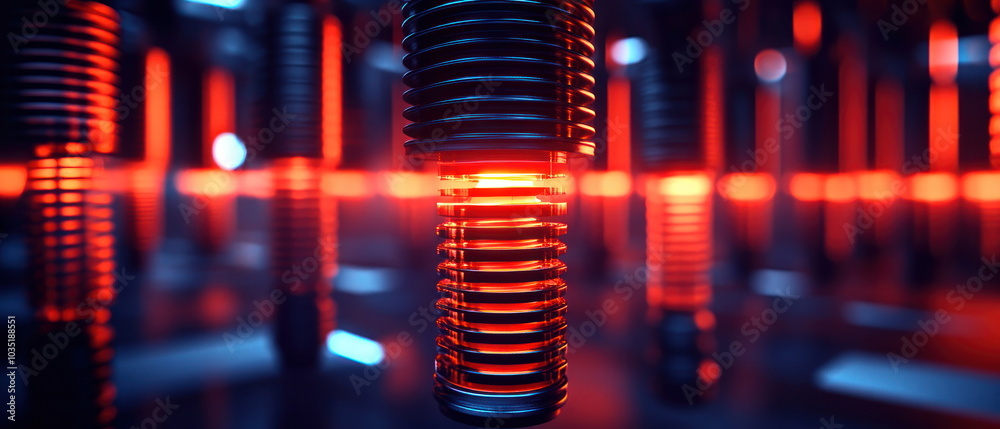 Abstract Red and Blue Light Installation. Abstract Red and Blue Light Installation.