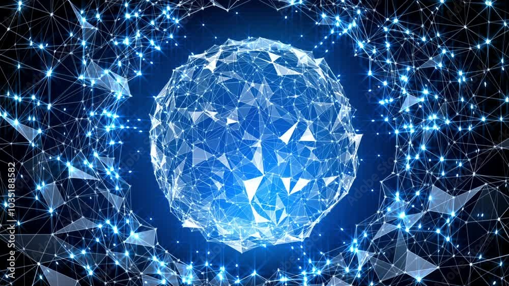 Polygonal Network Blue Background 1920×1080 full HD video background loop.