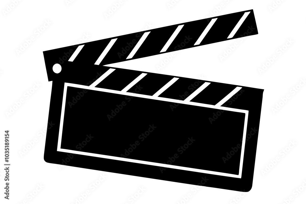 Fototapeta premium Movie clapperboard silhouette, Clapperboard glyph icon, Movie clapper board, Clapboard Silhouette 