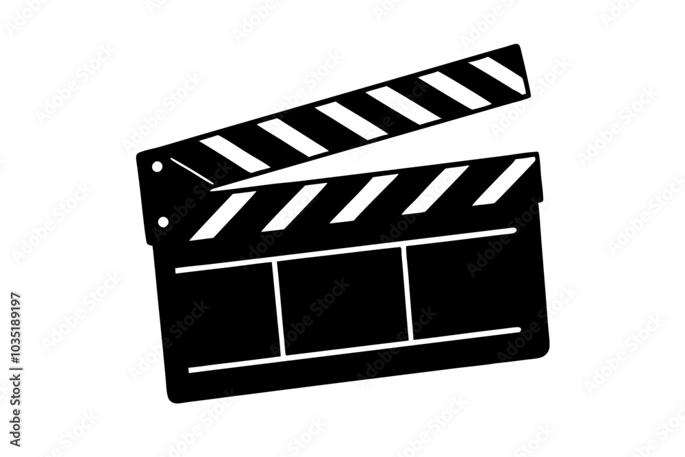 Fototapeta premium Movie clapperboard silhouette, Clapperboard glyph icon, Movie clapper board, Clapboard Silhouette 
